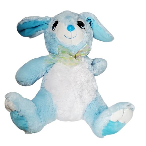 Hammerbest Bunny Rabbit Plush Blue Long Floppy Ears Easter Spring Stuffed Toy - Picture 5 of 13